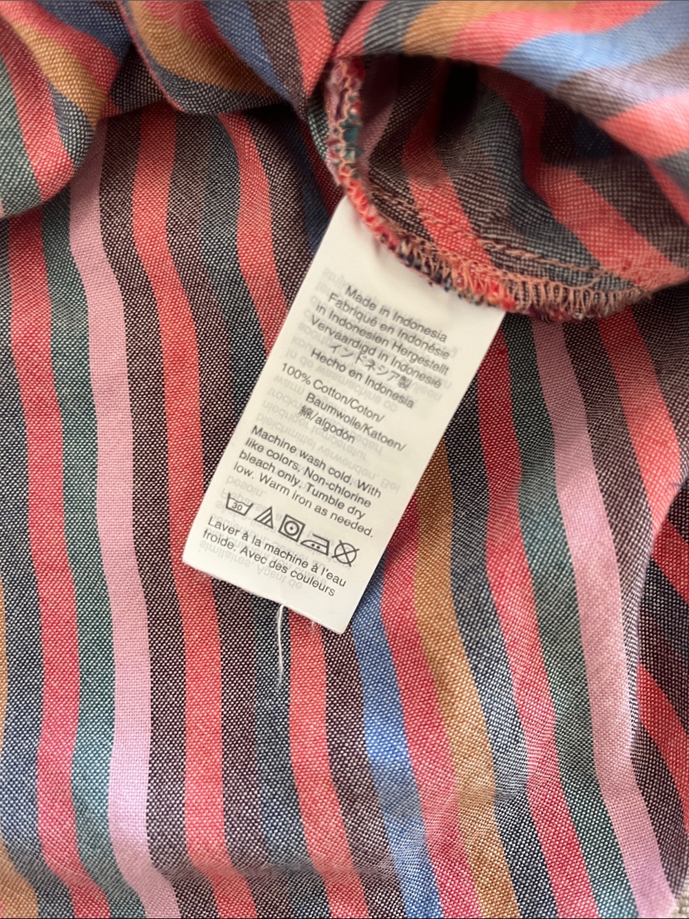 Madewell Multi-Stripe Square-Neck Peasant Top Size medium 100% cotton - Picture 6 of 9